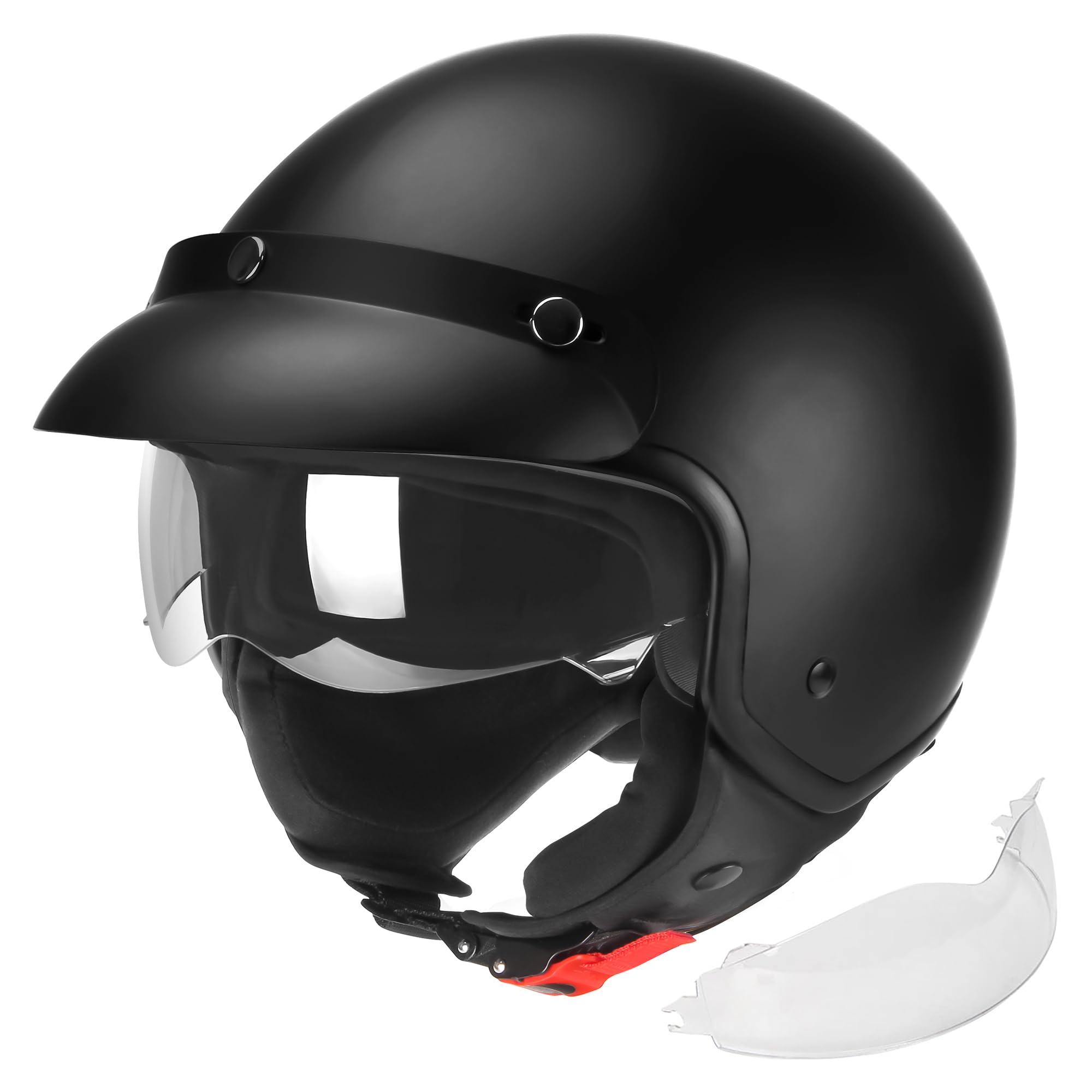 JAGASOL DOT Open Face 3/4 Motorcycle Helmet With Visor For Adults