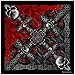Celtic Cross and Gothic Skulls Biker Bandana measures 21