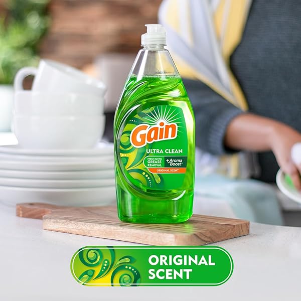 GAIN ULTRA DISHWASHING LIQUID DISH SOAP, ORIGINAL SCENT, 38 FL OZ