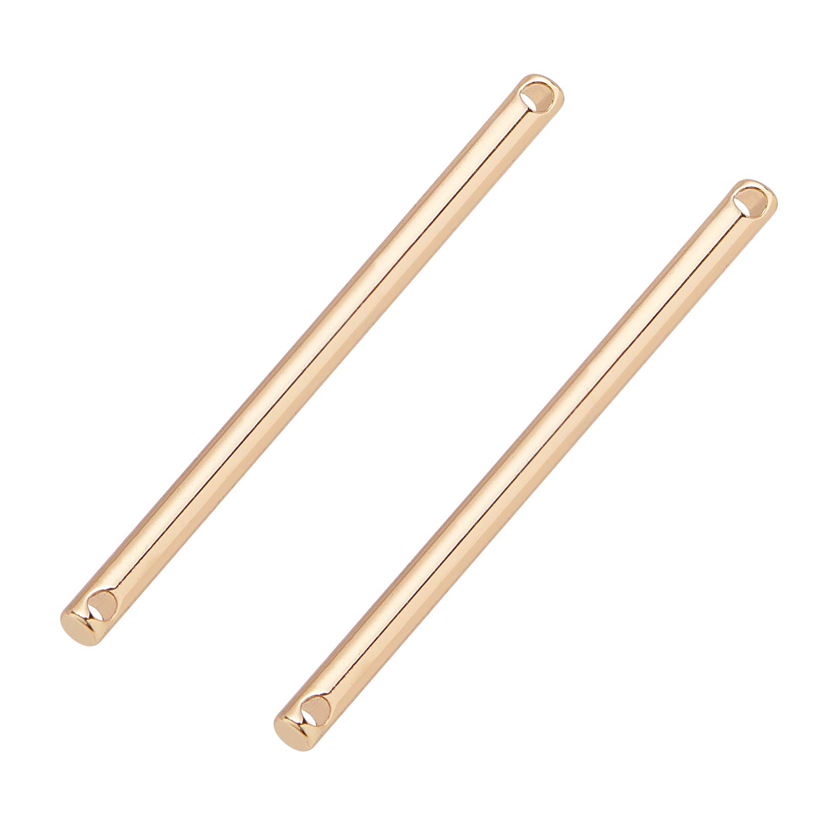 BENECREAT 20PCS 18K Gold Plated Bar Link Connectors 35x2mm Brass Links Connectors Pendant Charms for Bracelet Necklace Jewelry Making, Hole: 1mm