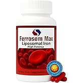 Ferrosom Max Liposomal Iron Supplement 60 Capsules (45mg Pure Elemental Iron) by Siba Pharm | Maximum Absorption Formula | Non GMO, Vegan, Premium Quality | Helps New Blood Cell Production.