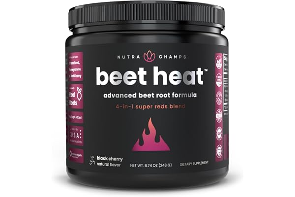Beet Root Powder Circulation Supplement | Superfood Powder Nitric Oxide Supplement with Beetroot Juice, Super Reds Powder & G
