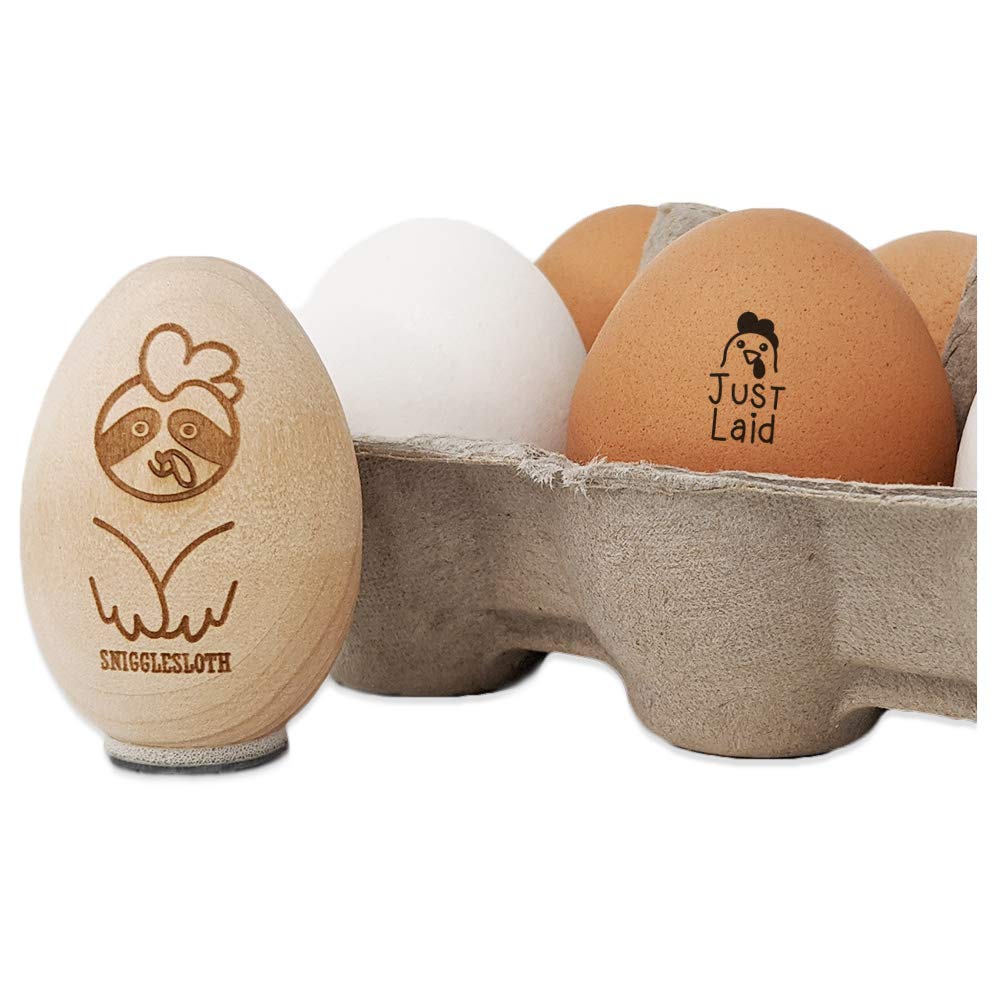 Just Laid Chicken Head Chicken Egg Rubber Stamp - 1/2 Inch Mini