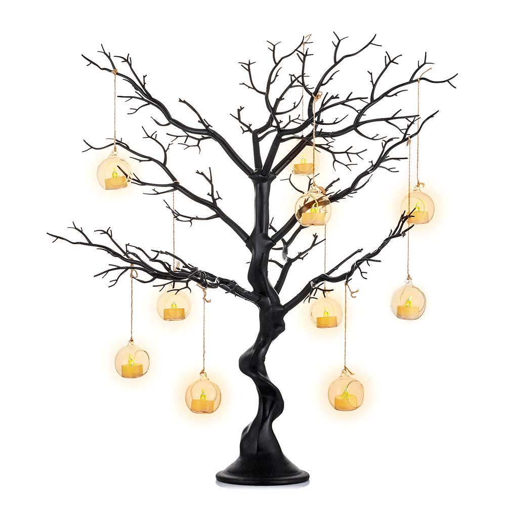 NUPTIO Halloween Tree Twig Black: 75cm Artificial Table Trees Xmas Christmas Easter Decoration Fake Tabletop Branch for Window Bedroom Holiday Party