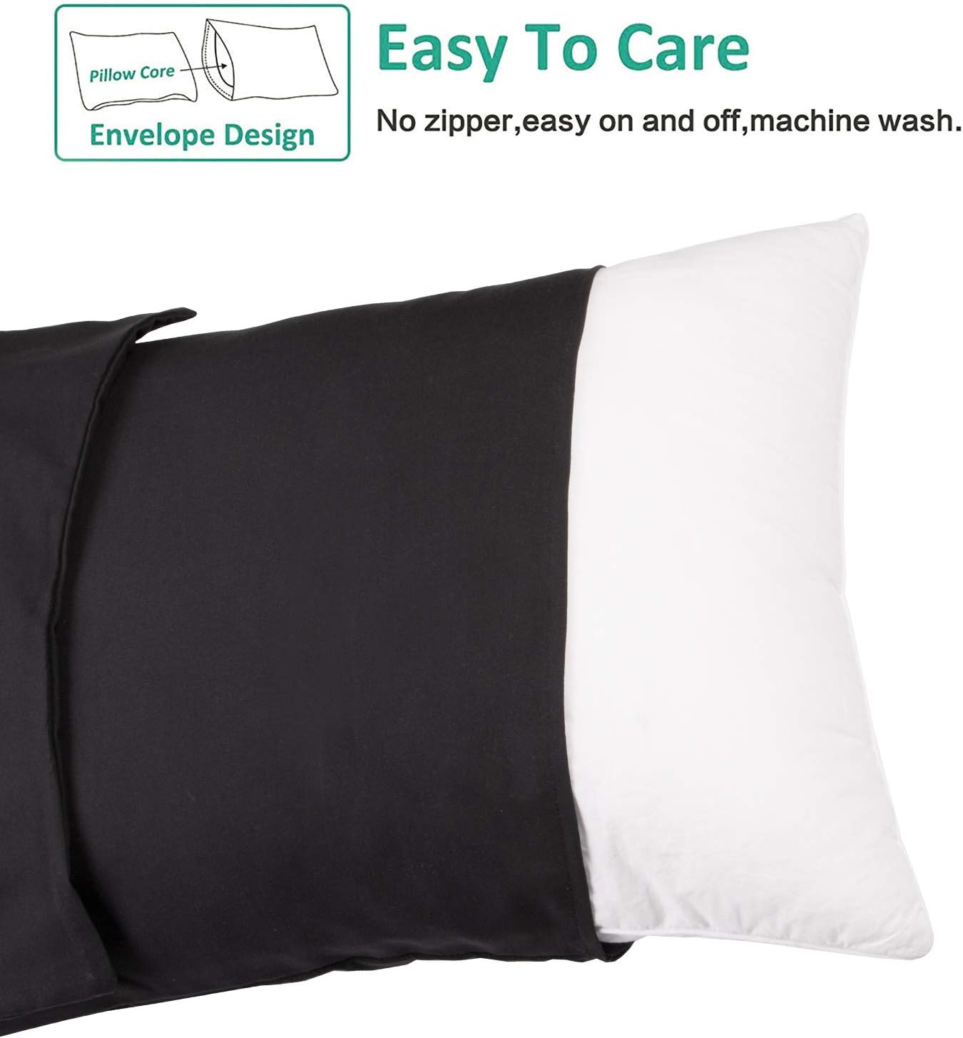 NTBAY 2 Pack 100% Brushed Microfiber Plain Pillowcases, 1800 Super Soft and Cozy, Wrinkle, Fade - Image 3