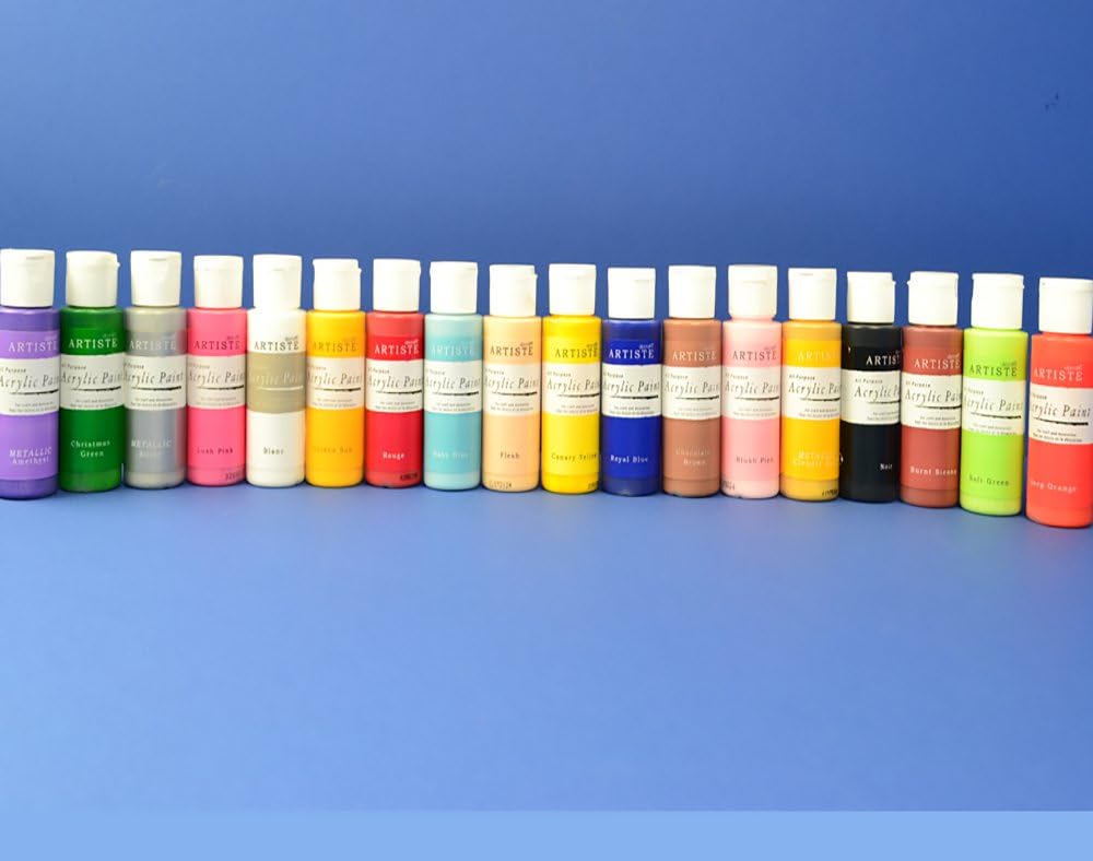 Bumper Collection 18 Bottles of docrafts Artiste All Purpose Acrylic Craft Paint