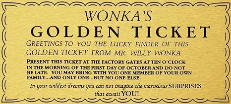 Amazon Hugh ブリキ看板 Willy Wonka ゴールデンチケット チャーリー チョコレート工場 メタルサイン 11 8 7 8インチ インテリア オンライン通販