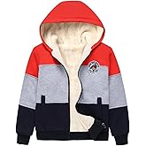 Gihuo Boy's Fleece Jacket Hoodie Sherpa Lined Jacket Zip Up Fleece Hooded Sweatshirt