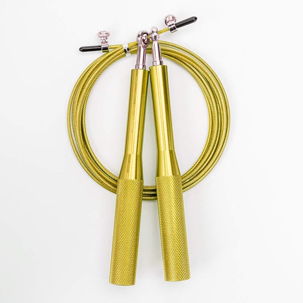 DIFFLIFE 2019 New Speed Jump Rope with Aluminum Handle - Jumping Rope for CrossFit, Boxing, MMA, Fitness Workout, Cardio Exercise, Fits All Ages（Yellow） (YUNDA)