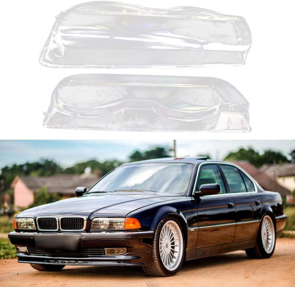 KWWBLX For BMW 7 Series E38 Facelift 1999 2001, Headlight Shell Clear Car Housing Headlight Clear Head Lamp Lens Shell Cover Right Left