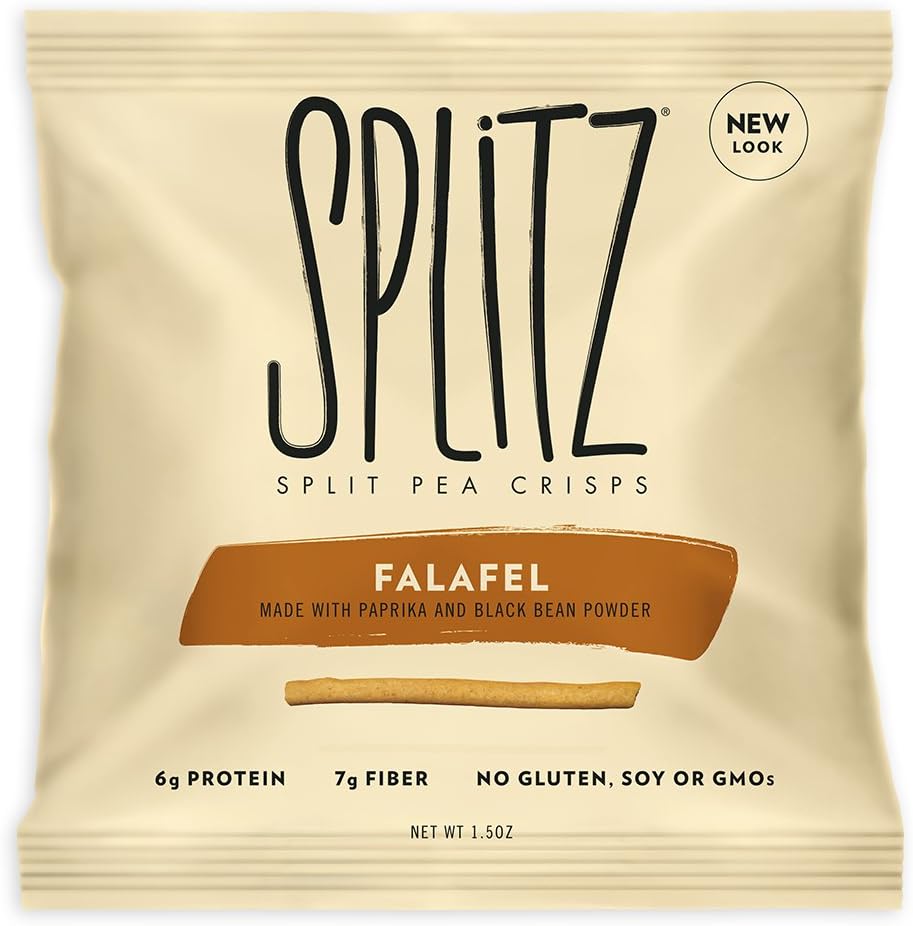 Splitz Crunchy Split Pea Crisp Snacks Falafel Flavor 1.5 Ounce