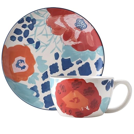 Eoco Comedor Platos-Flores vibrantes Estilo rural Plato de ...