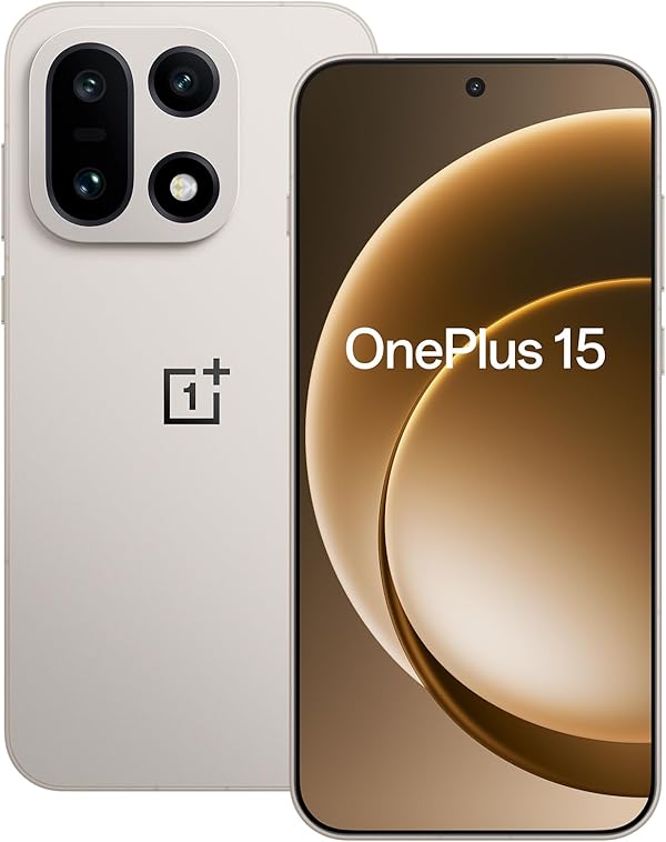 OnePlus 15 Smartphone mit Tri-Chip-AI, Snapdragon 8 Elite Gen5, 6,78" 165Hz Display, 7300 mAh Akku, Dreifach-50MP-kamera, 16GB RAM+512GB Speicher, Sandsturm – 3 Jahre erweiterte Garantie