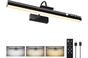 RIRIBEN 15.7'' Picture Lights for Wall with Motion Sensor, 9000mAh Rechargeable Battery Operated Poster Lights for Paintings,