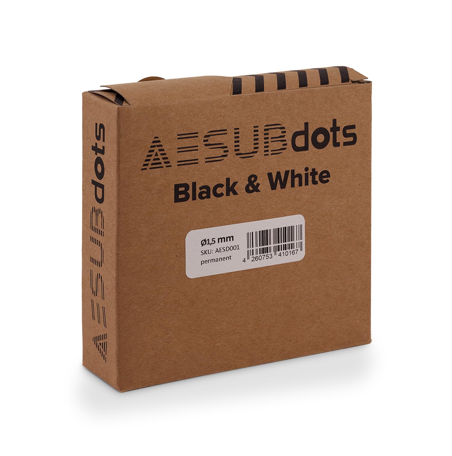 AESUB Dots - Reference Point for 3D Scaning, Diffuse & Retro Reflective Markers (1.5 mm, Black & White)