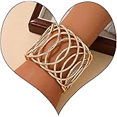 VIYPDRST Chunky Gold Cuff Bracelets for Women,Gold Open Wide Cuff Bangle Trendy Minimalist Statement Bangle Bracelets Jewelry