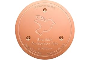 Mellbree Bird Bath Copper Disk, 0.6mm Reinforced 99.99% Pure Copper Cleaning Disk for Physical Safe Clean Water All-Season, Universal Fit for Outdoor Birdbaths, Bowl, Bird Bath Solar