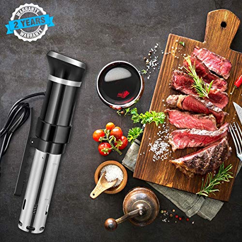 KEAWEO Sous Vide 1100W Slow Cooker Thermal Circulator, Professional Kitchen roner, Immersion Thermocirculator for Low Temperature Cooking Sottovuot Touch LCD Display