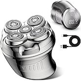 Electric 5D Floating Head Shavers for Bald Men, Rotary Shaver Face,Wet Dry IPX6 Waterproof Men's Razor, LED Display Rechargeable with USB Type-c Charge, Gifts for Men