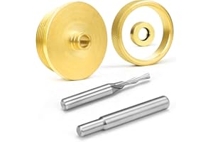GUOJINJISM Upgraded Router Inlay Kit 9500, Router Inlay Bit Kit for 1/4 Templates, Solid Brass Inlay Kit