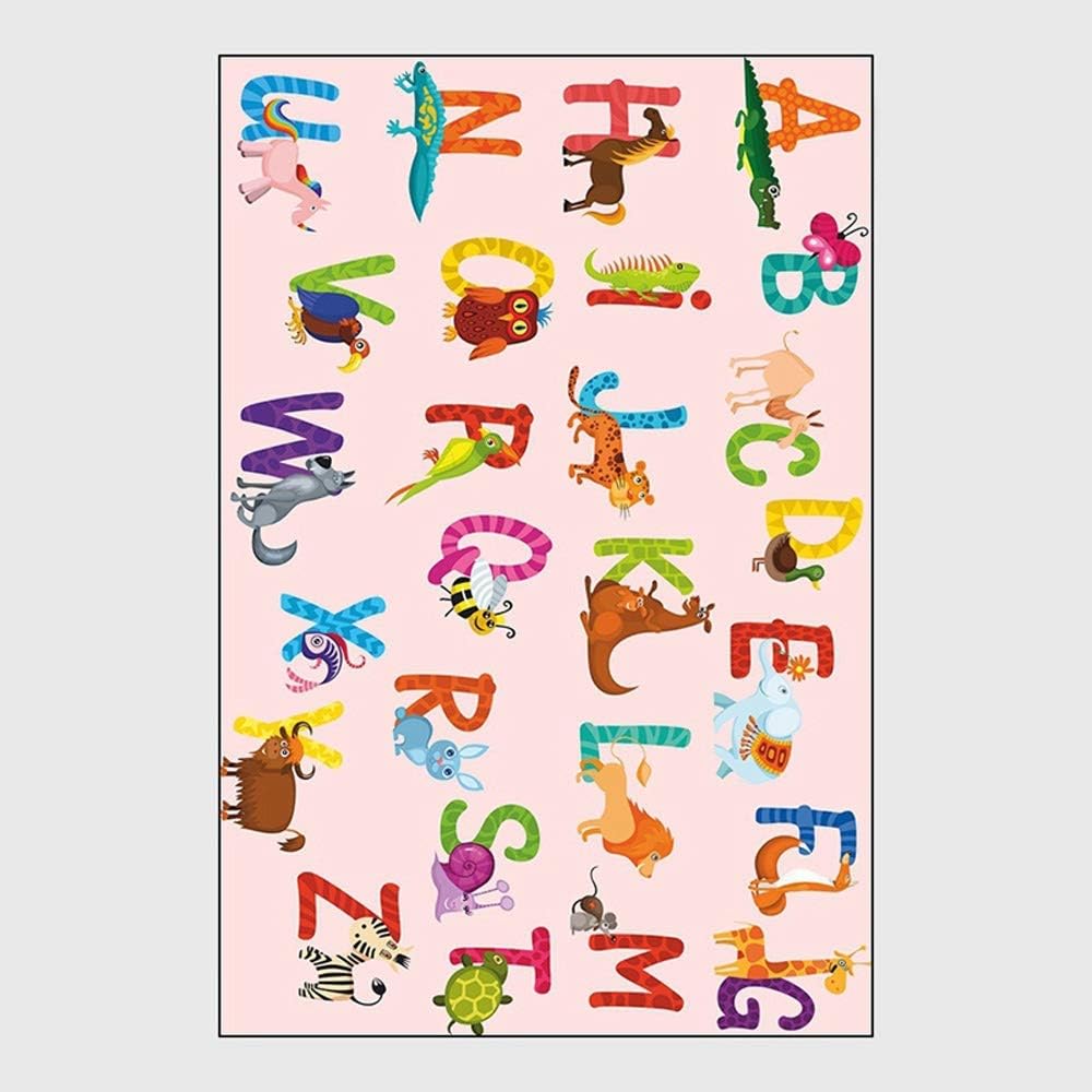 Baibiubiu Children Puzzle Play Mat Carpet European Carpet Bedroom Carpet Sofa Coffee Table Carpet Mat, Lovely Kids Carpet and Rug Pink 26 Letters Children Bedroom Bedside Floor Mat Baby Child Kids Pla