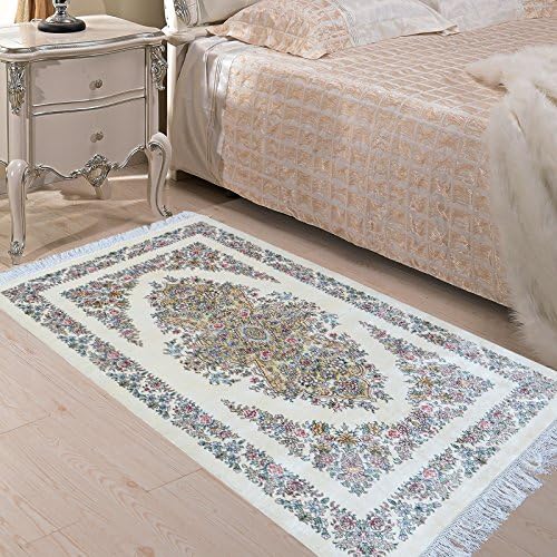 Yuchen 3ftx5ft Bedroom European Style Carpet Hand Knotted Oriental Silk Persian Area Rug