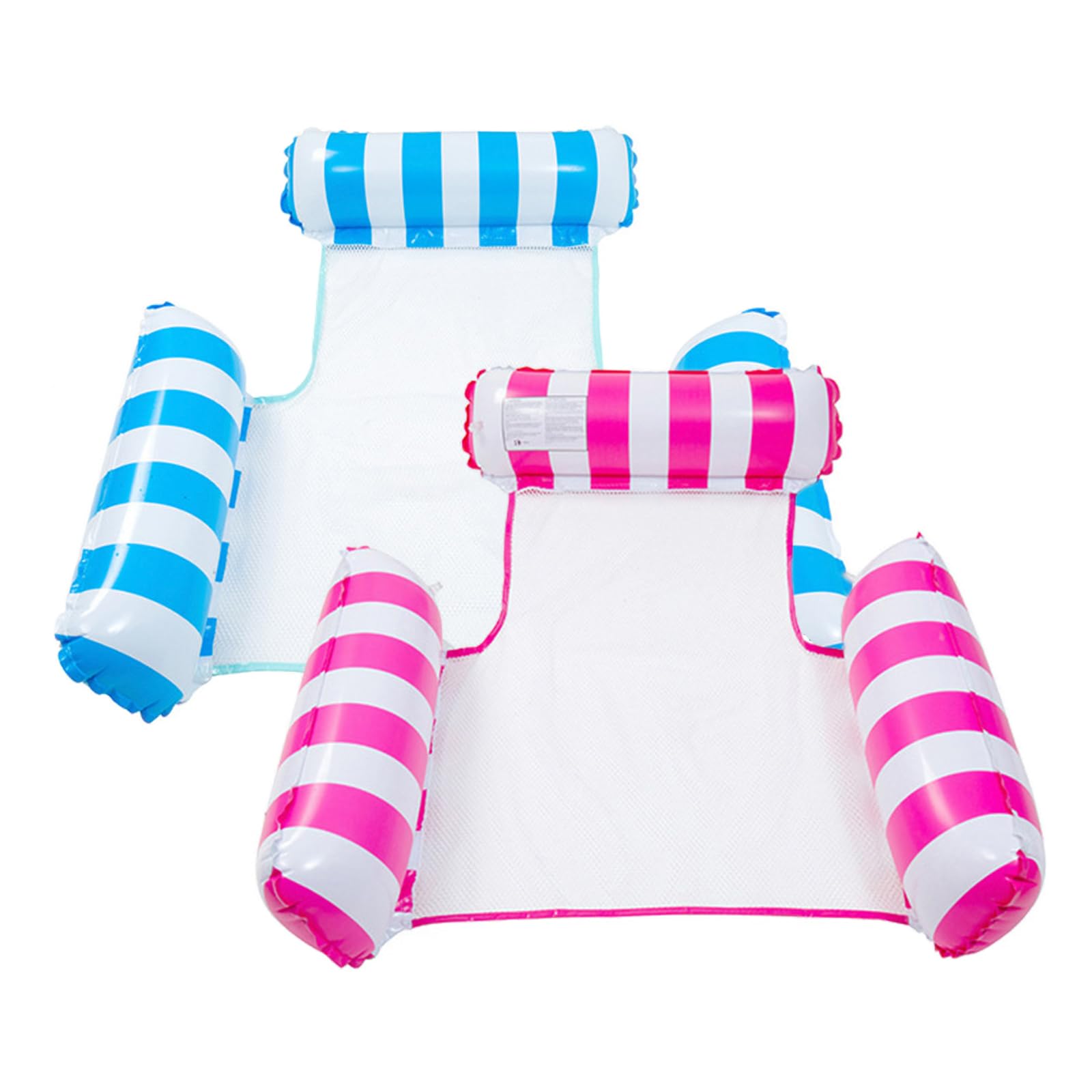 Inflatable Pool Float adults 2 Pack 4-in-1 Inflatable Water Hammock Swimming Pool Floating Chair Relax in the Swimming Pool, Beach, Bathroom,and Water Lounge Summer Holiday (Pink+Blue)