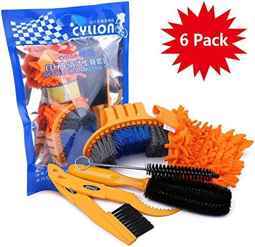 hybike Bicycle Clean Brush Kit/ Cleaning Tools for Bike Chain/Crank/Tire/Sprocket Cycling Corner Stain Dirt Clean, Fit All Bike