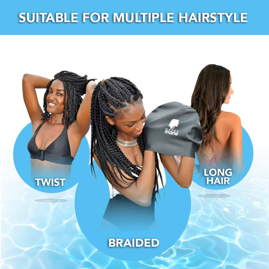 Bonnet De Bain Pour Cheveux Afro Sports et Loisirs Femme Enfant Large Garde Les Cheveux Propres et secs