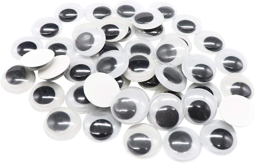 5/7/8/10/12/15/20/25/30/40mm Plastic Wiggly Googly Eyes for Toy Accessory (With Self-adhesive) (48pcs 20mm)
