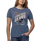 Team Fan Apparel NFL Womens Distressed Helmet Tag-Less Soft T-Shirt, Ladies Football Tee, Officially Licensed