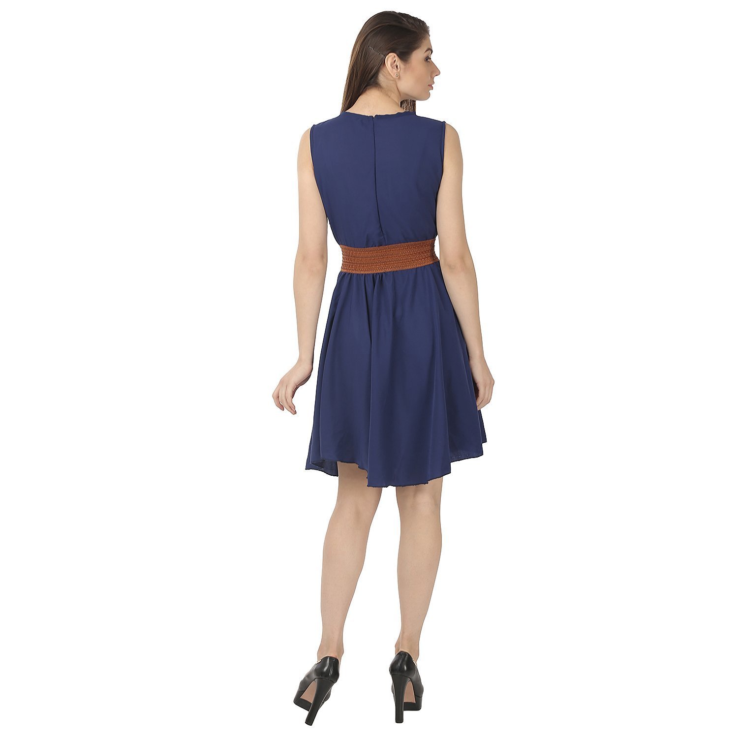 my swag women's crepe a-line midi dress