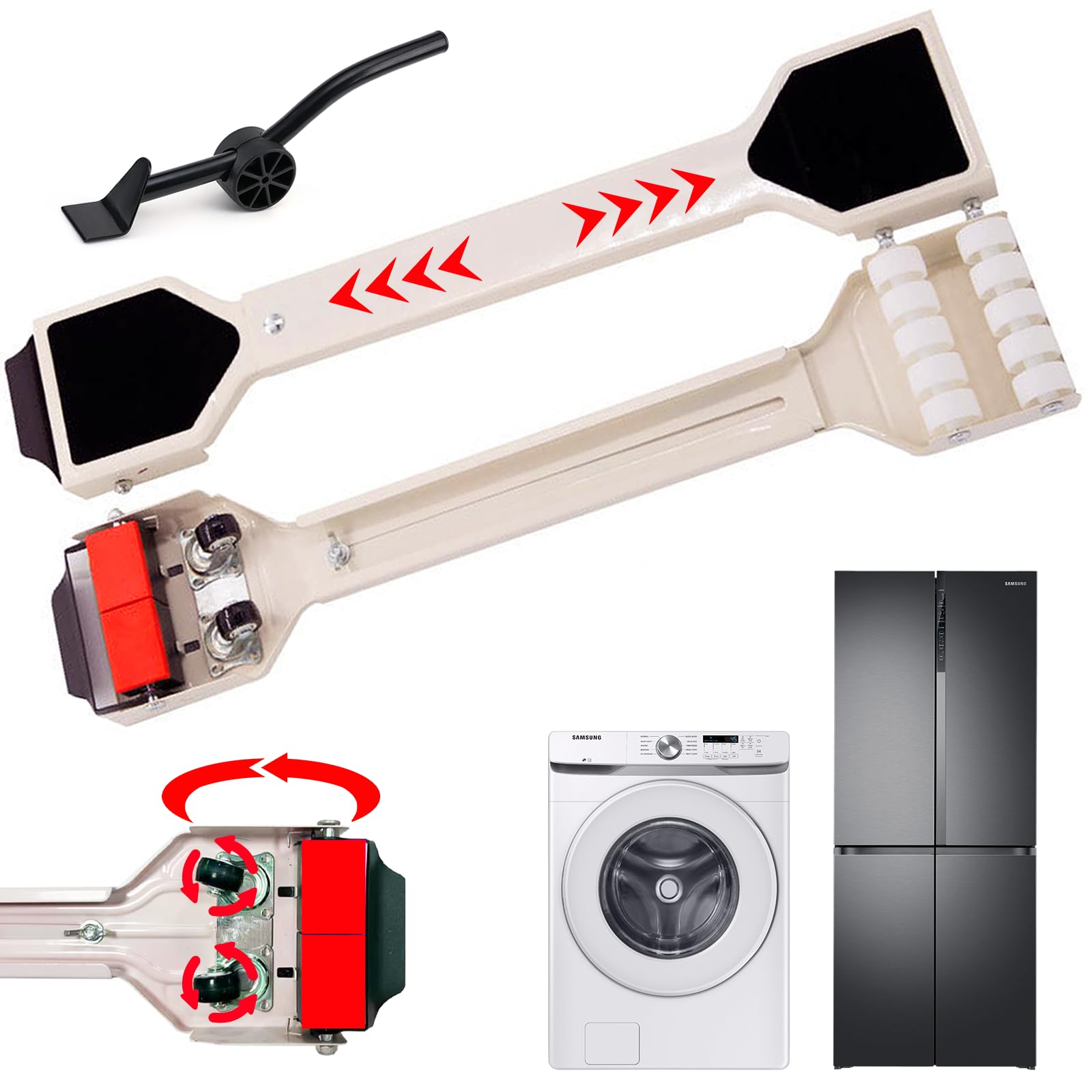 Appliance Slider Rollers Heavy Duty 360 Degrees Rotate Wheels ...