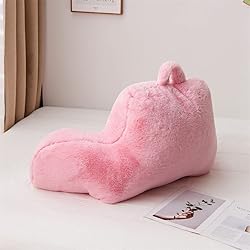Holawakaka Large Faux Fur Bed Rest Pillow with