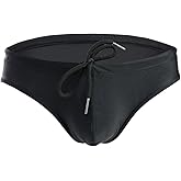 Summer Code Mens Solid Swim Briefs Drawstring Bikini Sport Swimsuit