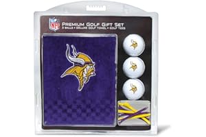 Team Golf NFL Minnesota Vikings Gift Set: Embroidered Golf Towel, 3 Golf Balls, and 14 Golf Tees 2-3/4" Regulation, Tri-Fold Towel 16" x 22" & 100% Cotton