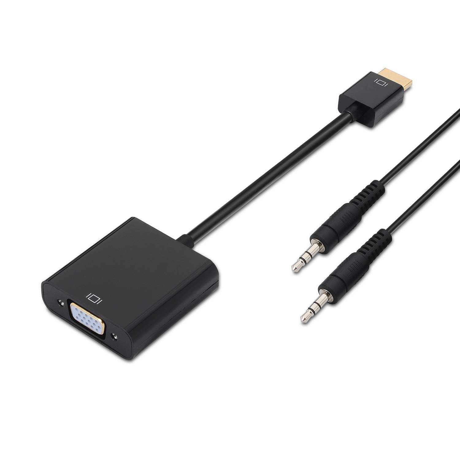 AISENS A122 – 0126 – HDMI to SVGA Converter (Jack 3.5/H 10 cm + 1 M for Connecting the VGA Display) Color Black