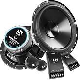 NVX&reg; VSP65KIT2F 6.5" Premium Car Speakers, 375W each side(750W per set), 250W RMS, 2-Ohm 2-Way Component System w/ 1" Silk Dome Tweeters &amp; Passive X-Overs, Easy to Install in Cars/Trucks/Doors (Pair)