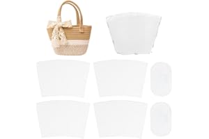 WADORN 2 Sets Clear Mesh Plastic Canvas Sheets for Embroidery, Blank Needlepoint Canvas Sheets for Crochet Bucket Bag Making Acrylic Yarn Knit Crochet Projects DIY Handmade Bag Weaving Kit, White