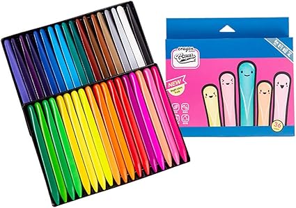 Uguax 1 Packs 36 Kleuren Glad Kleurpotloden Voor Peuters Kids Wasbaar Niet Giftig Waterdicht Kleurpotloden Set Voor Kinderen Amazon Nl