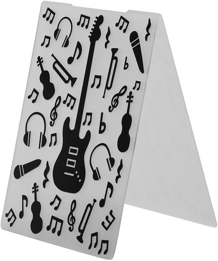 Everpert Music Pattern Plastic Embossing Folders for DIY Card Making Photo Album Scrapbooking Decoration Supplies
