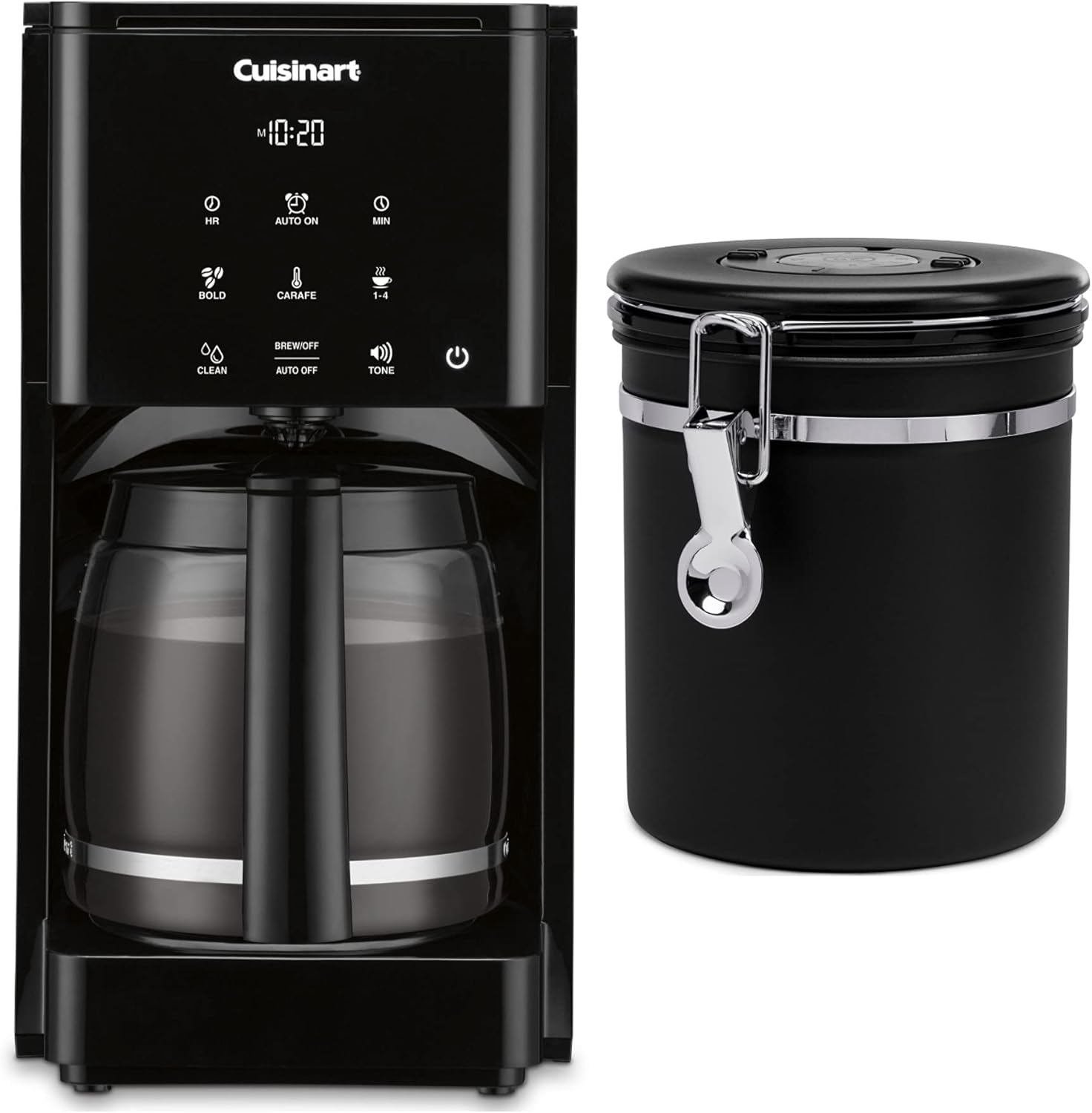 Cuisinart DCC-T20 14-Cup Touchscreen Programmable Coffeemaker Bundle with Stainless Steel Coffee Canister (2 Items)