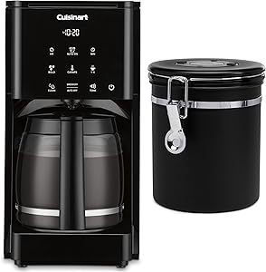 Cuisinart DCC-T20 14-Cup Touchscreen Programmable Coffeemaker Bundle with Stainless Steel Coffee Canister (2 Items)