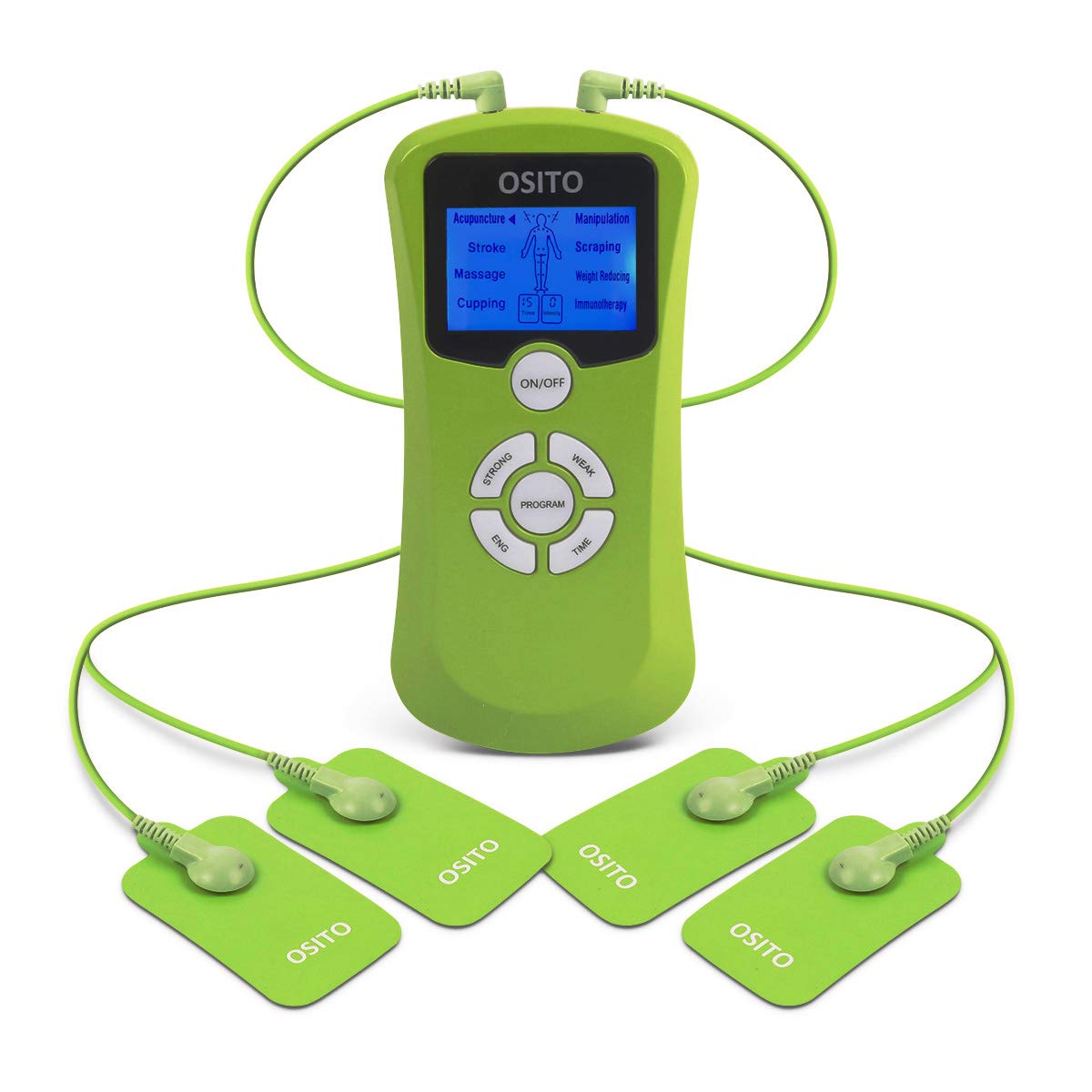 Dual Channel TENS Machine Muscle Stimulators with 9 Modes and 15 Levels and 4 Gel Pads for Pain Relief