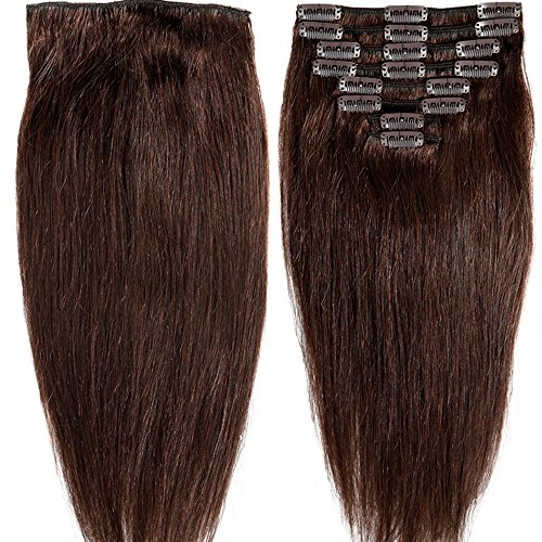 18 inch 100g clip in remy human hair extensions full he…