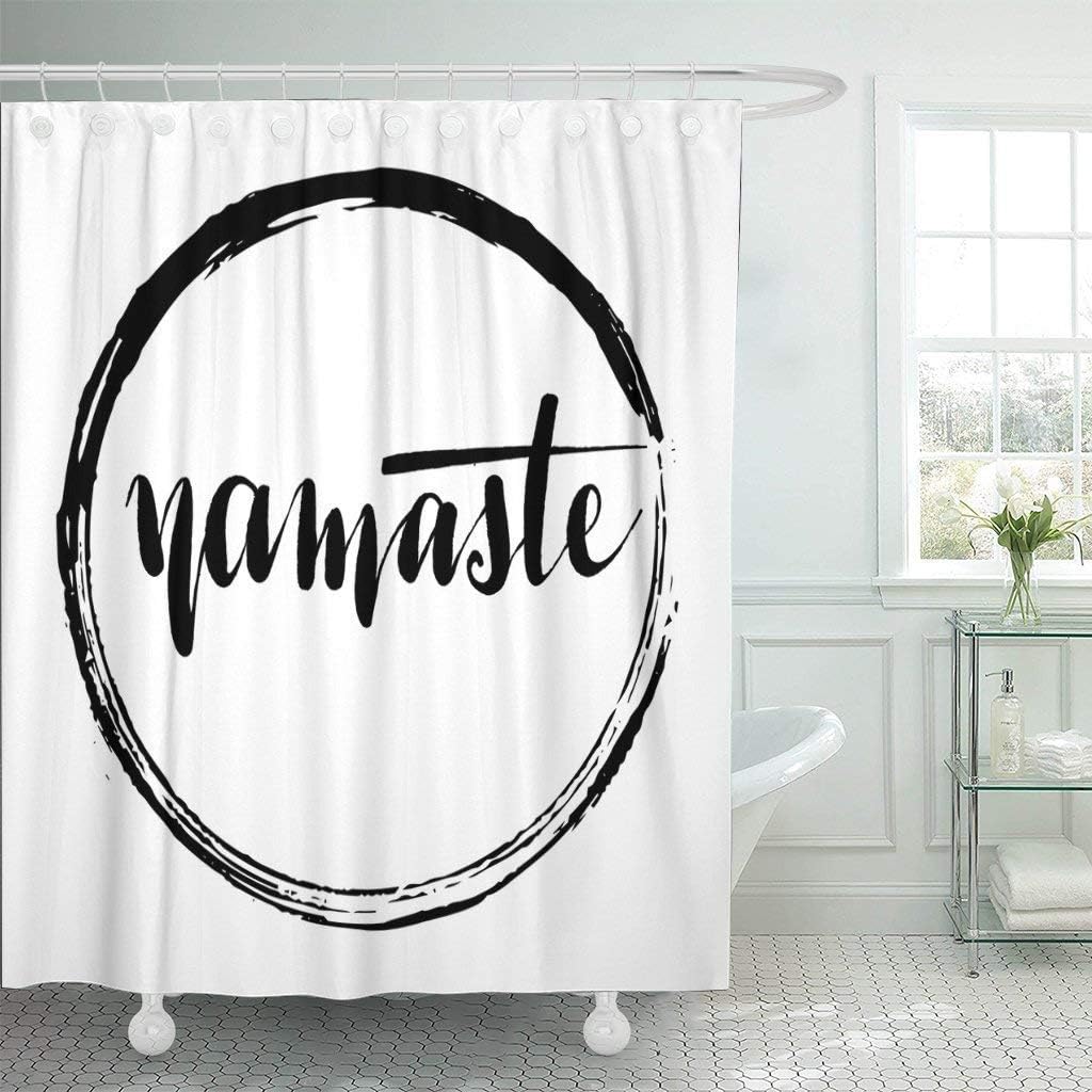 Envypet Curtain India Inscription Lettering The Word Namaste To Abstract Asian Shower Curtain Bathroom Decor Polyester Mildew Durable Waterproof Curtain Amazon Co Uk Kitchen Home