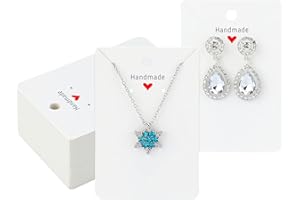 Joycraft 100Pcs Earring Cards, White Necklace Display Cards, 3.5x2.4 Inch Cardboard Holder, Personalized Jewelry Display Card