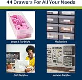 Akro-Mils 10144 44-Drawer Plastic Cabinet, Yellow, 50.8 cm W x 16 cm D x 40.6 view 4
