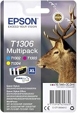 Epson T1306XL Stag Genuine High Yield Multipack, 3 Colour DURABrite Ultra Ink view 1