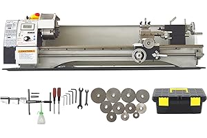 INTSUPERMAI Metal Lathe 8" x 31" Mini Metal Drilling Machine Precision Bench Lathe Metric Thread 900W Variable Speed